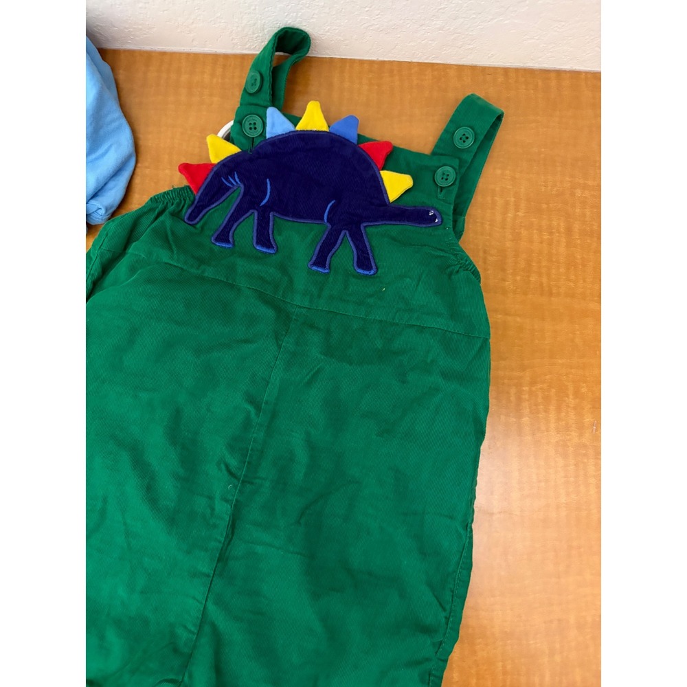 Baby Boden Green Corduroy Dinosaur Stegosaurus Overalls 18-24M Dungarees